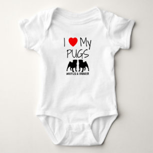 Camiseta Costume Adoro Meus Dois Pugs