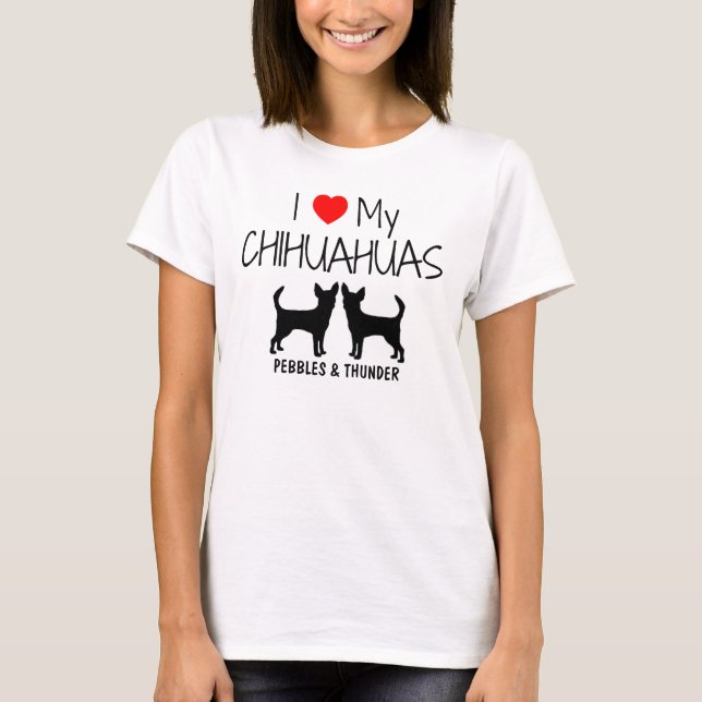 Camiseta Costume Amo Meus Dois Chihuahuas (Frente)