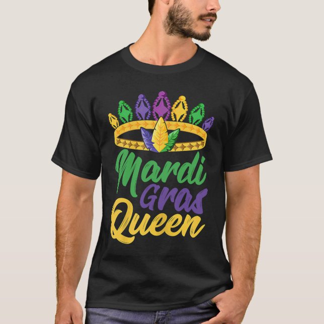 Camiseta Costume Carnival  Queen Mardi Gras Party Costume (Frente)