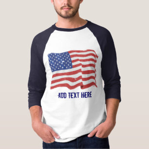 Camiseta Costume da bandeira americana do vintage