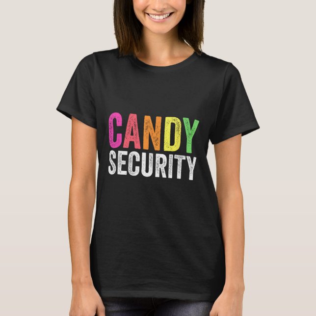 Camiseta Costume de Dia das Bruxas de Segurança de Kandy (Frente)