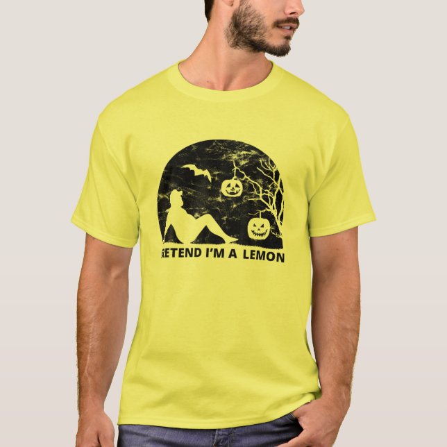 Camiseta Costume de Halloween preguiçoso Fingir que sou um  (Frente)