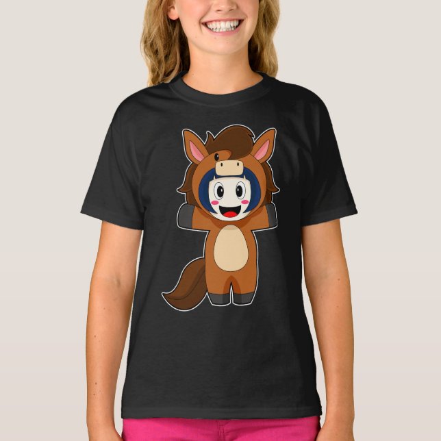 Camiseta Costume de Menina de Cavalo (Frente)