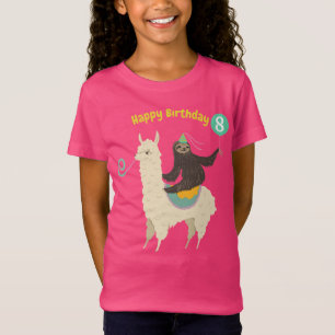 Camiseta Costume do aniversário do lama da equitação da
