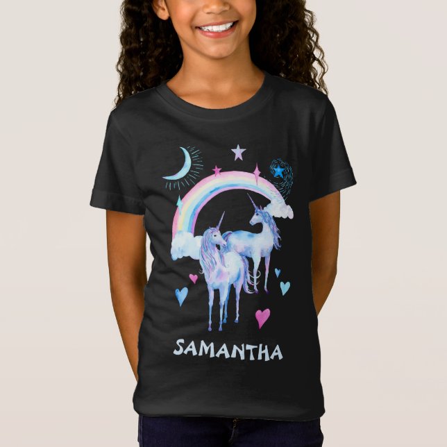Camiseta Costume do arco-íris e unicórnios (Frente)
