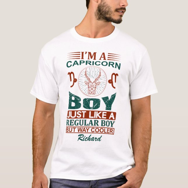 Camiseta Costume Engraçado, sou Capricórnio, Sinal Zodíaco (Frente)