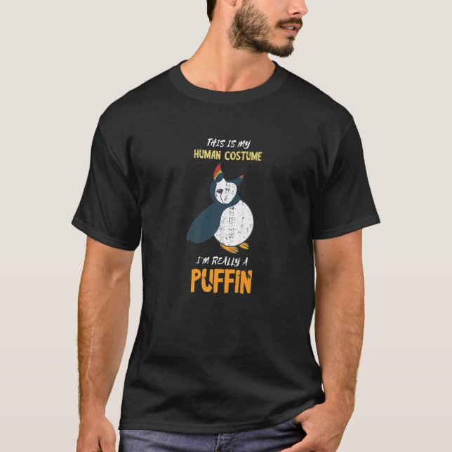 Camiseta Costume Humano Puffin Sea Bird Seabird Islândia An (Frente)