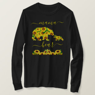 Camiseta Costume MAMA BEAR Girassóis Mãe Mulheres Profundas