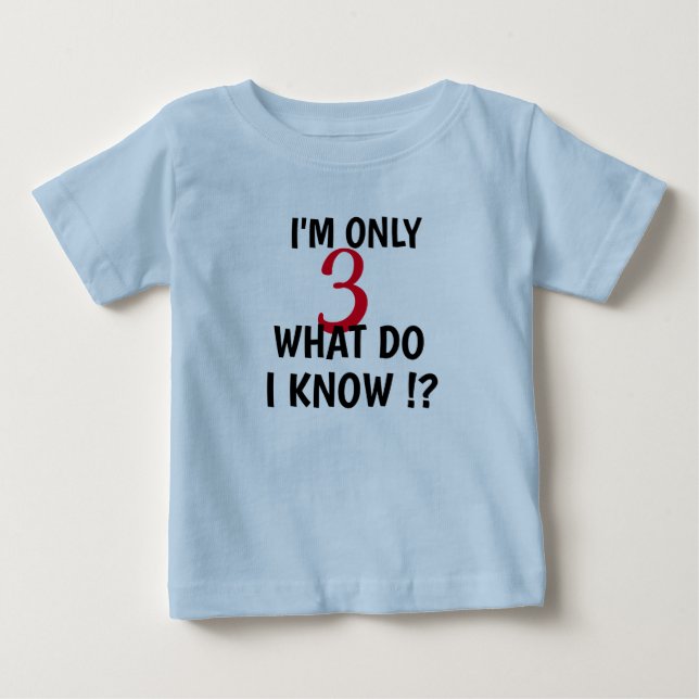 Camiseta Costume, sou apenas três personalizar crianças eng (Frente)