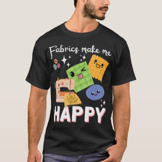 Camiseta Costura Bordado Feliz - Costureira Quilter Novidad