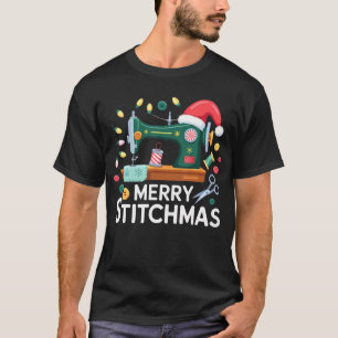 Camiseta Costura de Natal Xmas Patchwork Alegre Stitchmas