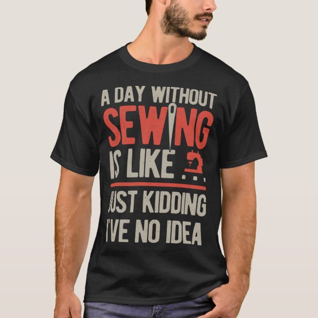 Camiseta Costura engraçada retrô (Frente)