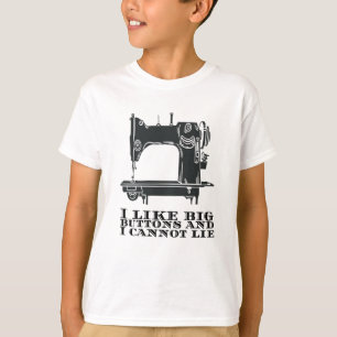 Camiseta Costura - Eu Gosto de Botões Grandes e Não Posso M