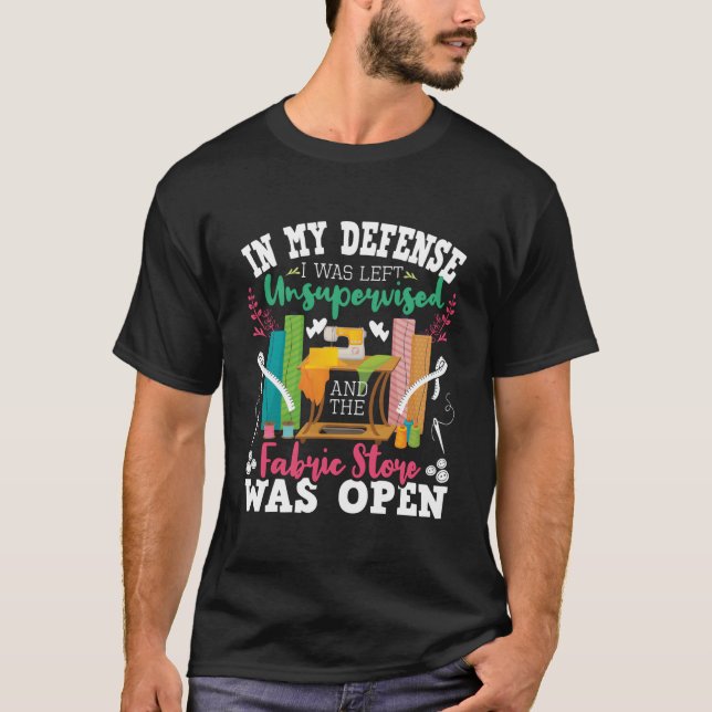Camiseta Costura não supervisionada e a loja de tecidos est (Frente)
