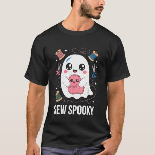 Camiseta Costure Assustadoramente Fofo Fantasma Divertido C