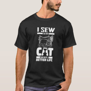 Camiseta Costureira Gata Encanadora Costureira Artesanato -