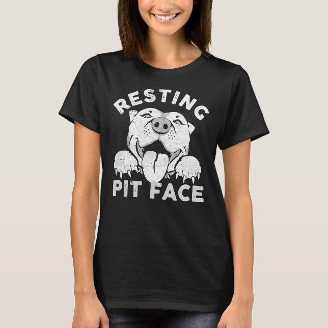 Camiseta Cota De Cachorro De Pit Engraçado Engraçado Para P (Frente)