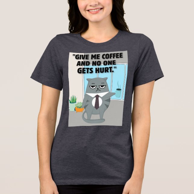 Camiseta Cota de café de gatos (Frente)