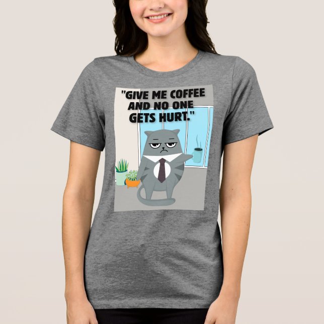 Camiseta Cota de café de gatos (Frente)