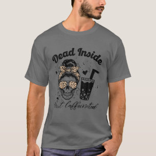 Camiseta Cota de Cafeína Engraçada pelo Retro Leopard Messi