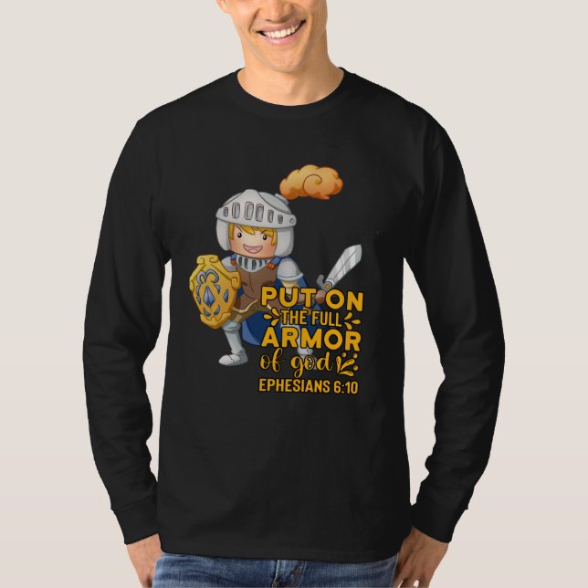 Camiseta Cota de Malha Bíblica de Deus Efésios 611 Páscoa C (Frente)
