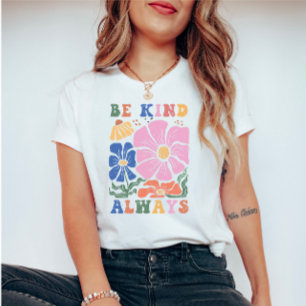 Camiseta Cota de Motivação Floral de Boho Retroativo - Seja