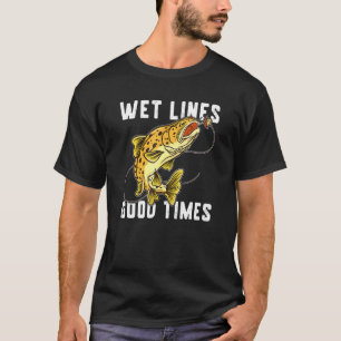 Camiseta Cota de Pesca Linhas Molhadas Boas Temporadas Trut