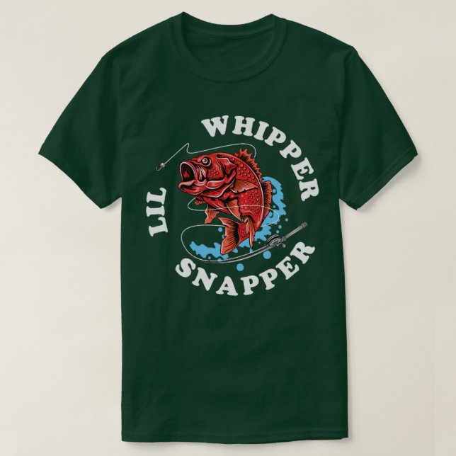 Camiseta Cota de Piada de Pesca do Snapper Vermelho do Whip (Frente do Design)