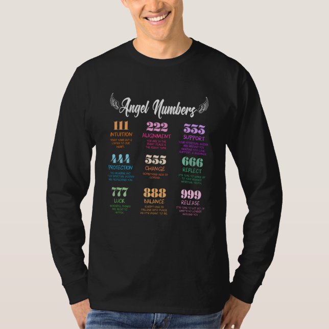 Camiseta Cota de Tendência dos Números de Anjo (Frente)