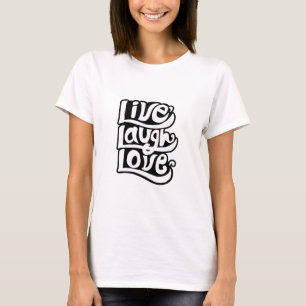Camiseta Cota de tipografia do amor ao vivo manuscrito
