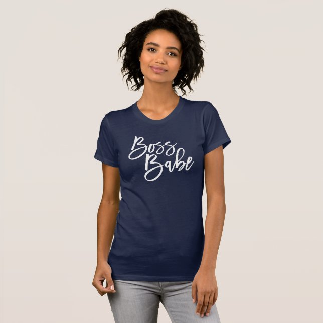 Camiseta Cota de trabalho de tendência mínima de script BAB (Frente Completa)