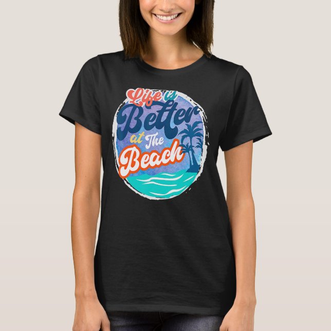 Camiseta Cota de Verão de Beaches Retro Beach (Frente)