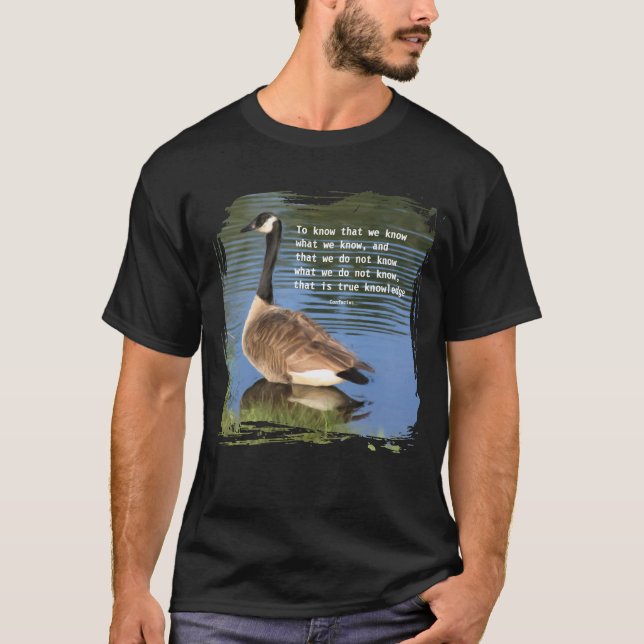Camiseta Cota do Canadá Citação de Conhecimento de Confúcio (Frente)