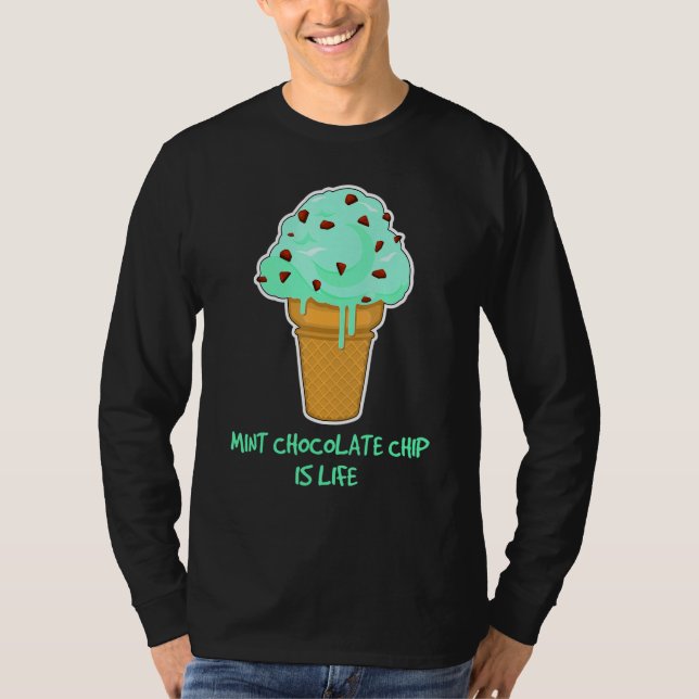 Camiseta Cota do Sorvete de vida - Chip de Chocolate (Frente)