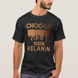 Camiseta Cota Engraçada História Negra, Choc Lit Melanin, P