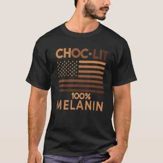 Camiseta Cota Engraçada História Negra, Choc Lit Melanin, P