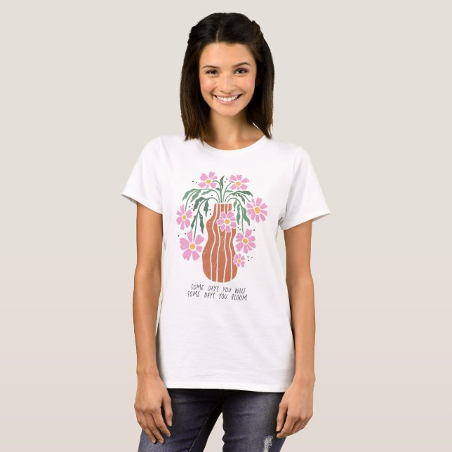 Camiseta Cota Floral de Retro Boho (Frente Completa)