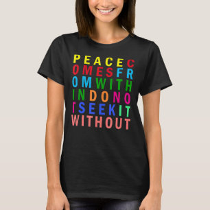 Camiseta Cota Inspiradora Arco-Íris da Paz Buda