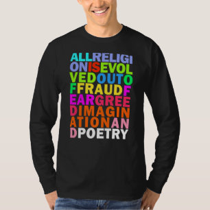Camiseta Cota Inspirativa Arco-Íris Anti-Religião