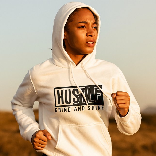Camiseta Cota Motivacional Hustle Grind e Shine (Criador carregado)