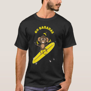 Camiseta Cota Popular Vai Bananas, Macaco Surfando