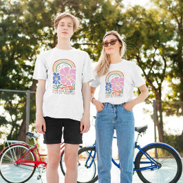 Camiseta Cota Retro Boho Floral Rainbow Inspiration