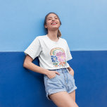 Camiseta Cota Retro Boho Floral Rainbow Inspiration<br><div class="desc">Refletor Boho Floral Rainbow Inspiração Citação T-Shirt</div>