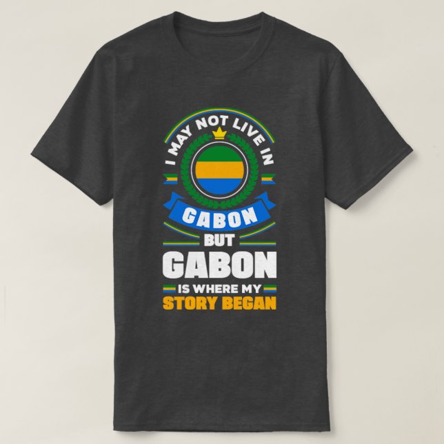 Camiseta Cotação de Bandeira Gabonesa Gabonesa (Frente do Design)