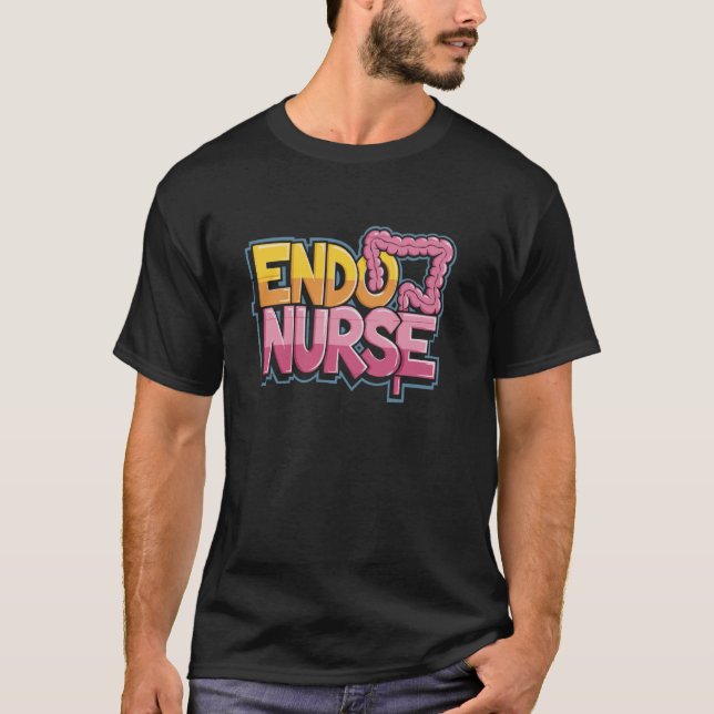 Camiseta Cotação de Enfermeira de Endoscopia para Endo Gast (Frente)