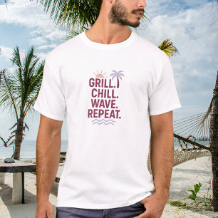 Camiseta Cotação de praia de Grill Chill repito no verão