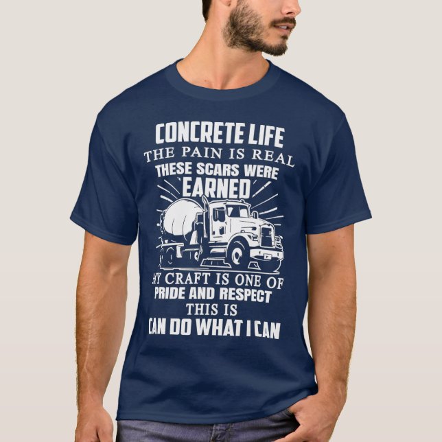 Camiseta Cotação De Vida Concreta Da Construção Para Escava (Frente)