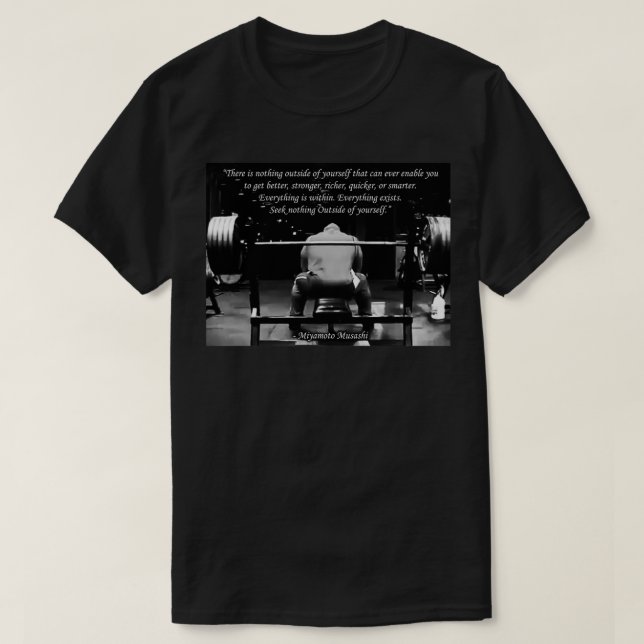 Camiseta Cotação de Workout Inspiracional Bodybuilding (Frente do Design)
