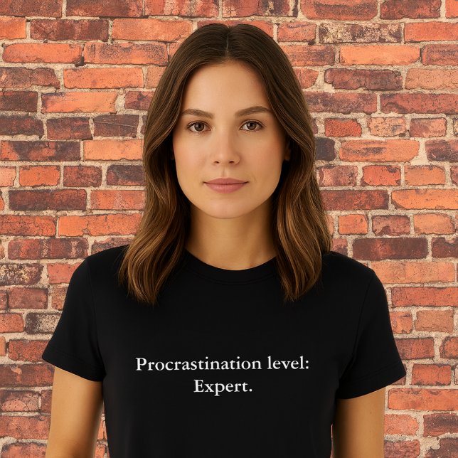 Camiseta cotação estética de roupas Nível de procrastinação (Criador carregado)