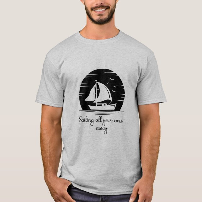 Camiseta Cotação Inspirativa Iate de Navio de Navegação (Frente)